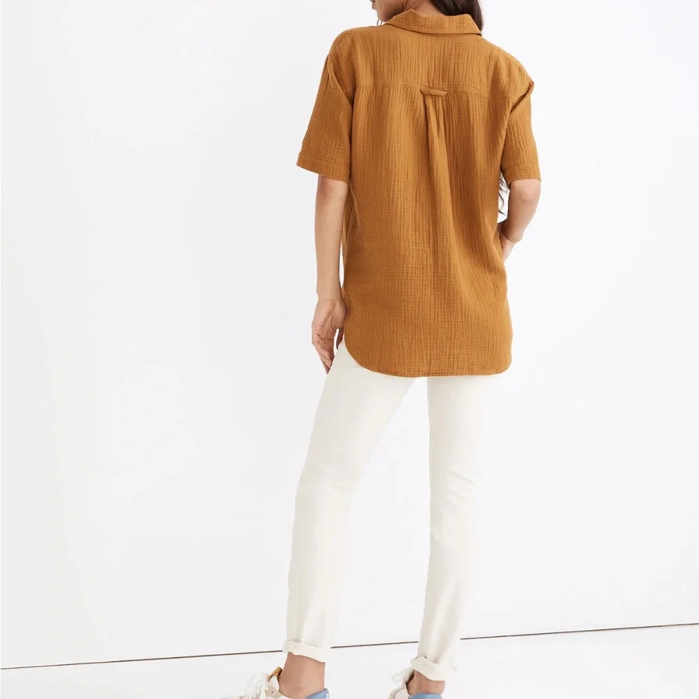 Madewell Lightspun Cotton Gauze Short sleeve Shirt S - Picture 2 of 6